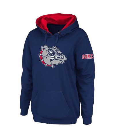 Women's Navy Gonzaga Bulldogs Team Big Logo Pullover Hoodie Navy $33.59 Sweatshirts