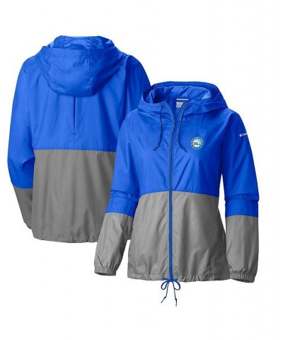 Women's Royal Philadelphia 76ers Flash Forward Windbreaker Full-Zip Jacket Royal $47.69 Jackets