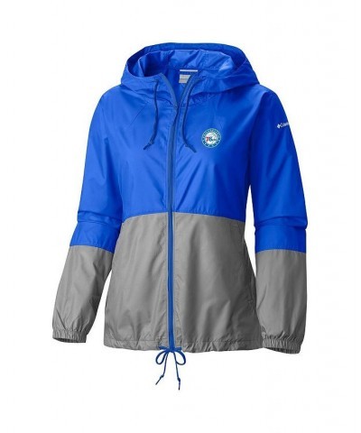 Women's Royal Philadelphia 76ers Flash Forward Windbreaker Full-Zip Jacket Royal $47.69 Jackets