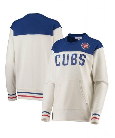 Women's Cream Royal Chicago Cubs Touch Free Agency Pullover Sweatshirt Cream, Royal $42.63 Sweatshirts