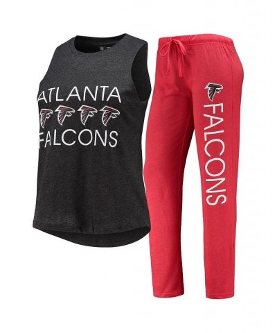 Women's Red Black Atlanta Falcons Muscle Tank Top and Pants Sleep Set Red, Black $37.79 Pajama