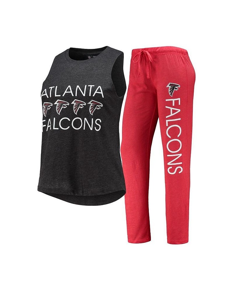 Women's Red Black Atlanta Falcons Muscle Tank Top and Pants Sleep Set Red, Black $37.79 Pajama