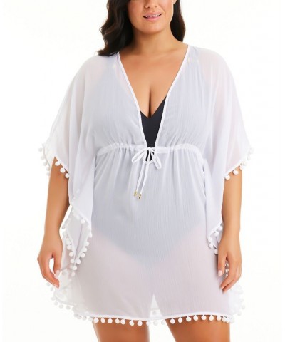 Plus Size Gypset Chiffon Caftan Swim Cover-Up White $41.80 Swimsuits