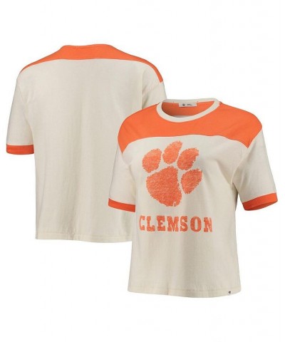 Women's '47 White Orange Clemson Tigers Billie Crop T-shirt White, Orange $21.00 Tops