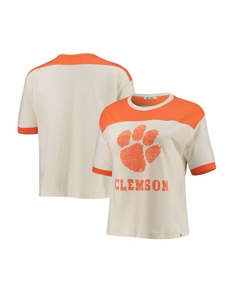 Women's '47 White Orange Clemson Tigers Billie Crop T-shirt White, Orange $21.00 Tops