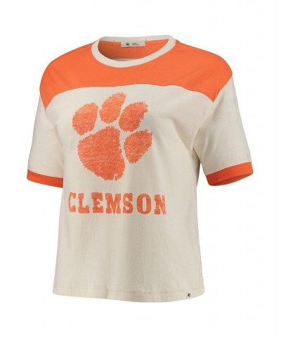 Women's '47 White Orange Clemson Tigers Billie Crop T-shirt White, Orange $21.00 Tops