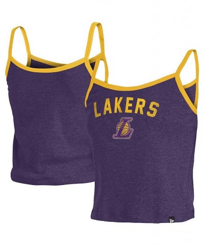Women's Purple Los Angeles Lakers Spaghetti Strap Tank Top Purple $16.80 Tops