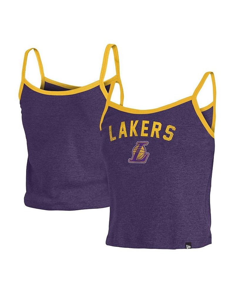 Women's Purple Los Angeles Lakers Spaghetti Strap Tank Top Purple $16.80 Tops