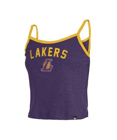 Women's Purple Los Angeles Lakers Spaghetti Strap Tank Top Purple $16.80 Tops