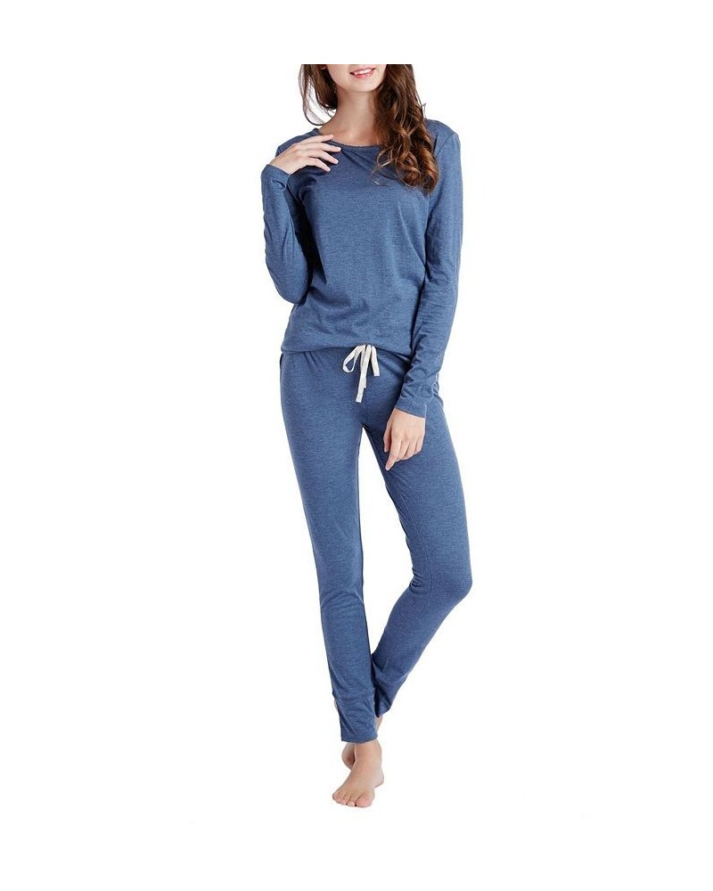 Women's Top with Legging Loungewear Set Blue $21.95 Sleepwear