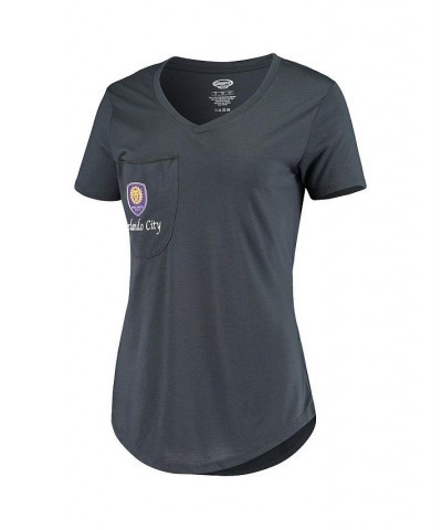 Women's Gray Orlando City SC Unwind Pocket T-shirt Gray $23.52 Tops