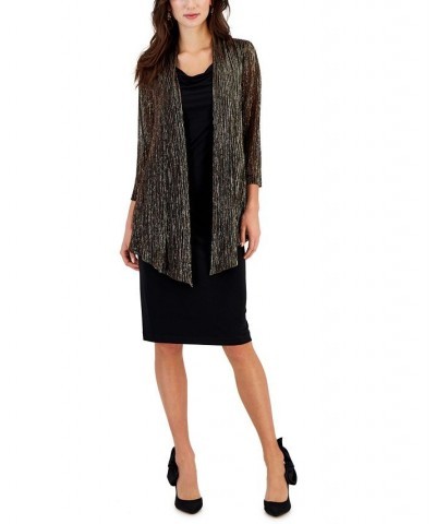 Women's Jersey-Knit Dress & 3/4-Sleeve Jacket Gold $31.85 Dresses