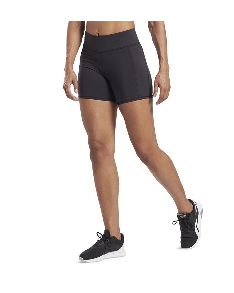 Women's Lux High-Rise Sweat-Wicking Shorts Black $29.50 Shorts