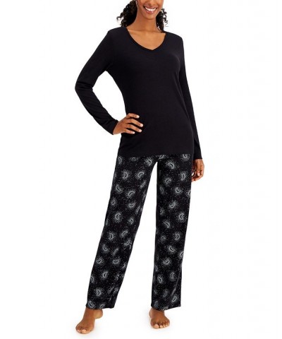 Cotton Pajama Set Black $17.88 Sleepwear