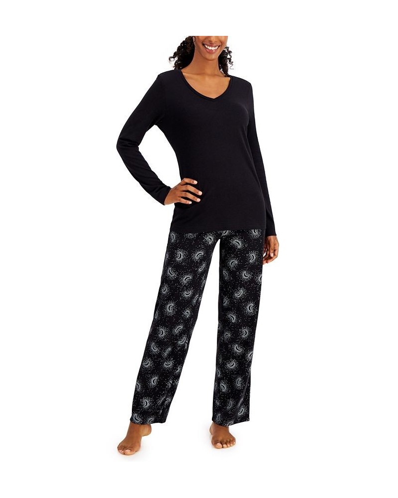 Cotton Pajama Set Black $17.88 Sleepwear