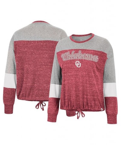 Women's Crimson Oklahoma Sooners Joanna Tie Front Long Sleeve T-shirt Crimson $22.00 Tops