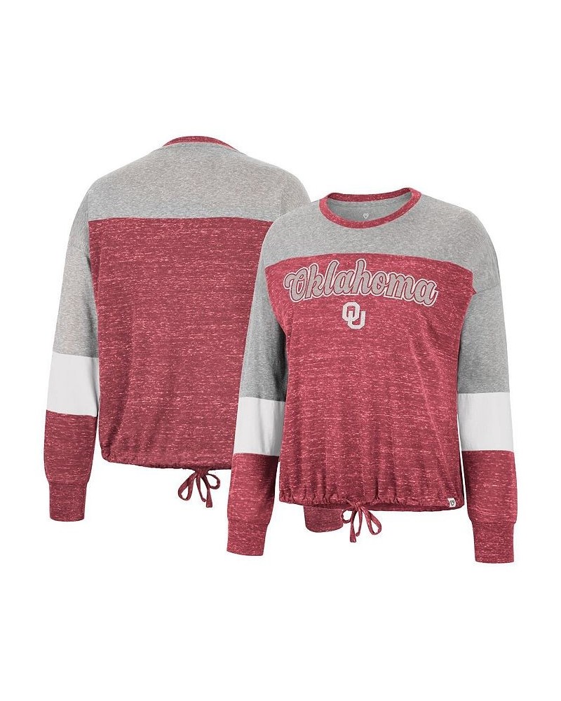 Women's Crimson Oklahoma Sooners Joanna Tie Front Long Sleeve T-shirt Crimson $22.00 Tops