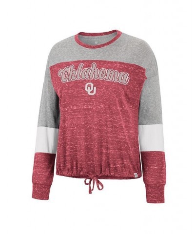 Women's Crimson Oklahoma Sooners Joanna Tie Front Long Sleeve T-shirt Crimson $22.00 Tops