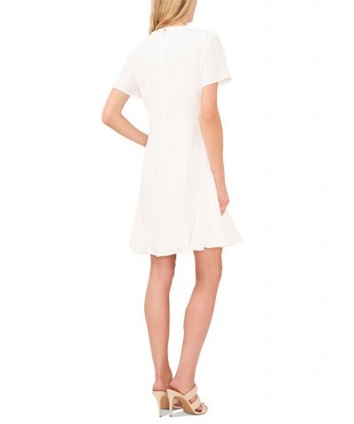 Women's A-Line Ruffled Neck Dress New Ivory $44.13 Dresses