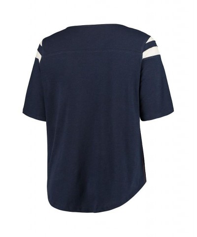 Women's Navy Chicago Bears Plus Size Curve Half-Sleeve T-shirt Navy $27.03 Tops