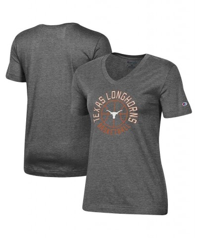 Women's Heathered Charcoal Texas Longhorns Basketball V-Neck T-shirt Heathered Charcoal $15.75 Tops