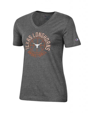 Women's Heathered Charcoal Texas Longhorns Basketball V-Neck T-shirt Heathered Charcoal $15.75 Tops