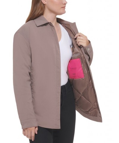 Women's Snap-Front Shirt Jacket Tan/Beige $48.85 Jackets