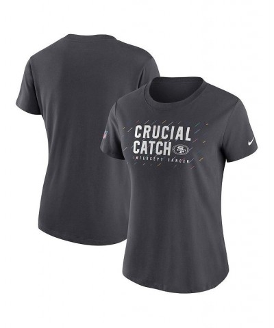 Women's Anthracite San Francisco 49ers 2021 NFL Crucial Catch Performance T-shirt Anthracite $19.43 Tops