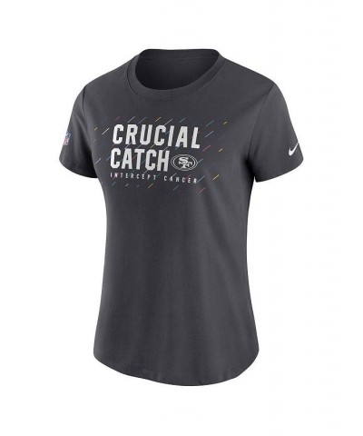 Women's Anthracite San Francisco 49ers 2021 NFL Crucial Catch Performance T-shirt Anthracite $19.43 Tops