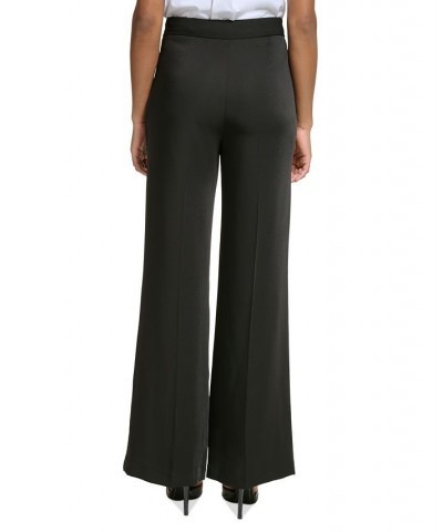 Women's Sailor-Button Wide-Leg Pants Black $56.17 Pants