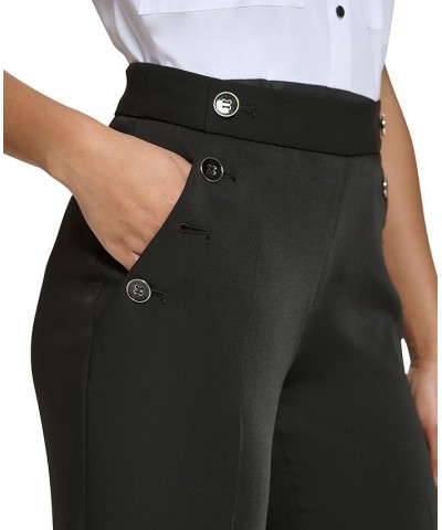 Women's Sailor-Button Wide-Leg Pants Black $56.17 Pants