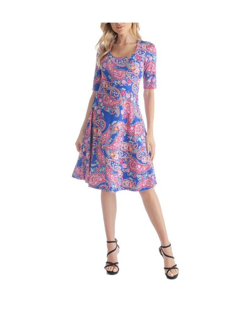 Women's Elbow-Length Sleeves T-shirt Dress Pink Multi $34.04 Dresses