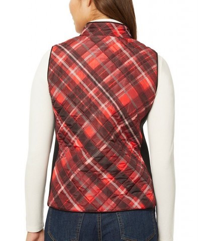 Women's Quilted Zip Front Vest Jacket Rouge Combo $34.06 Jackets