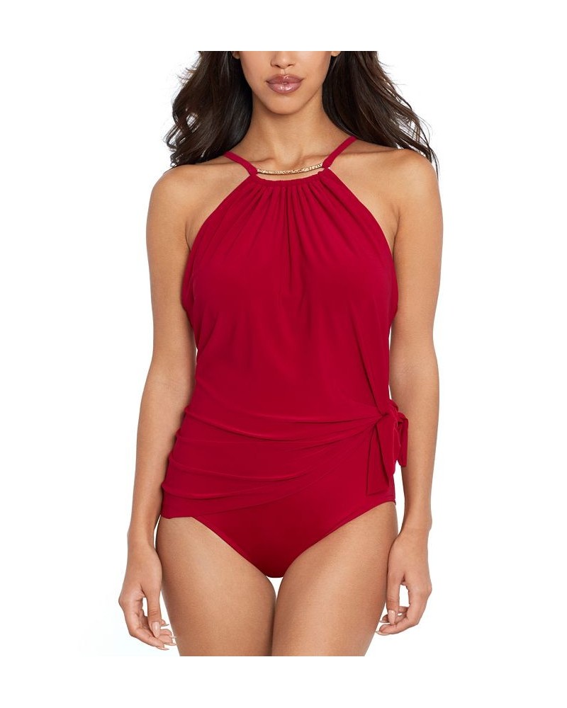 Parker Underwire Allover Slimming Swimdress Red $88.36 Swimsuits