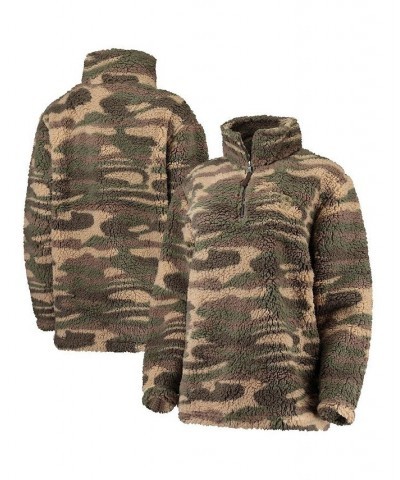 Women's Camo Boston Red Sox Sherpa Quarter-Zip Jacket Camo $40.79 Jackets