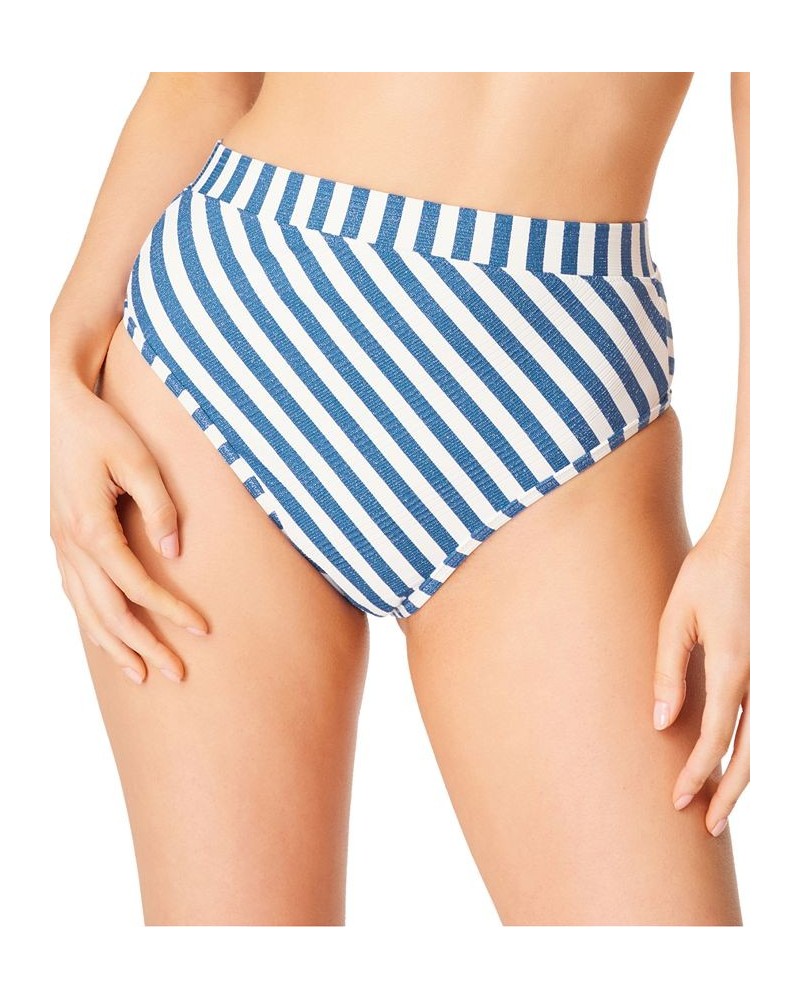 Women's Lickity Split High-Waisted Bottoms Blue/White Stripe $28.80 Swimsuits