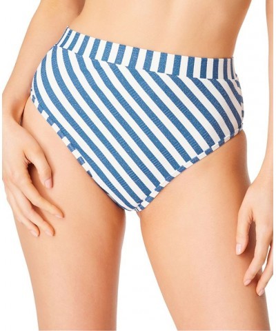 Women's Lickity Split High-Waisted Bottoms Blue/White Stripe $28.80 Swimsuits