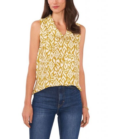 Women's Sleeveless Etched Geo Blouse Avocado $41.83 Tops