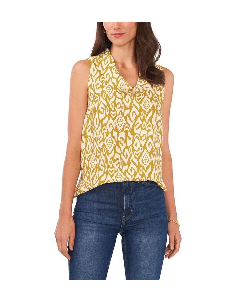 Women's Sleeveless Etched Geo Blouse Avocado $41.83 Tops