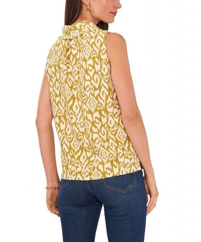 Women's Sleeveless Etched Geo Blouse Avocado $41.83 Tops