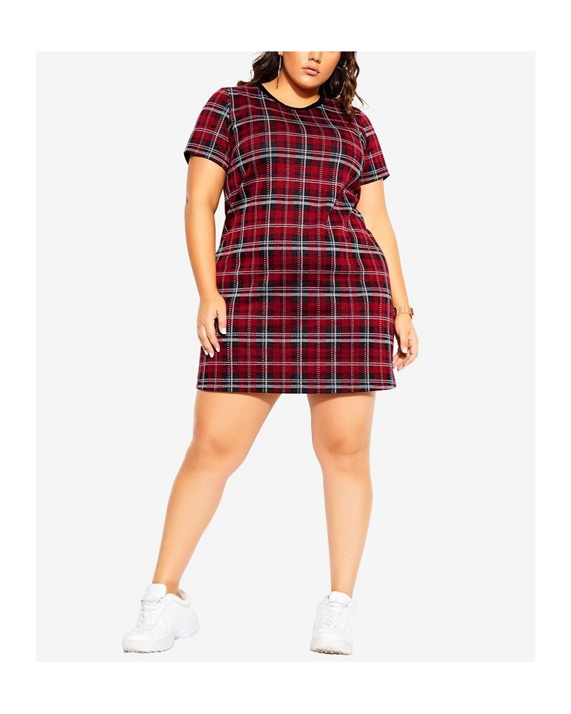 Women's Trendy Plus Size Check Love Dress Check $48.06 Dresses