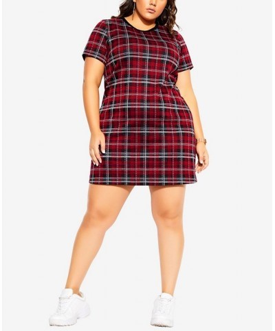 Women's Trendy Plus Size Check Love Dress Check $48.06 Dresses