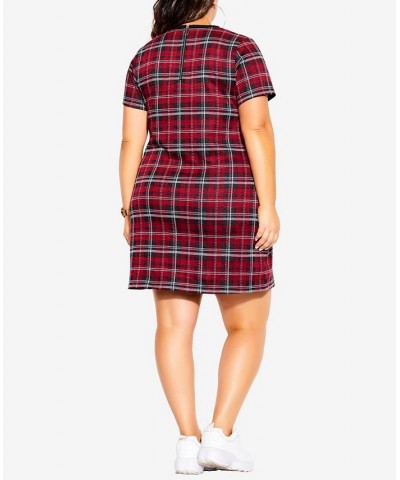 Women's Trendy Plus Size Check Love Dress Check $48.06 Dresses