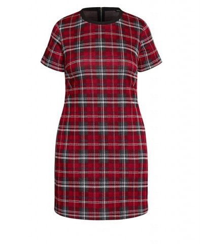 Women's Trendy Plus Size Check Love Dress Check $48.06 Dresses