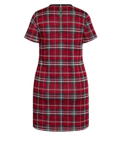 Women's Trendy Plus Size Check Love Dress Check $48.06 Dresses