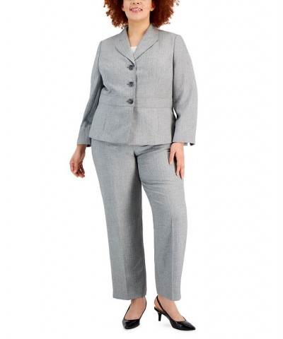 Plus Size Three-Button Pantsuit Gray $64.60 Pants