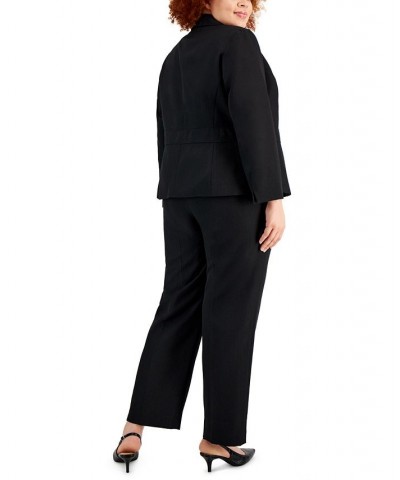 Plus Size Three-Button Pantsuit Gray $64.60 Pants