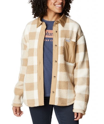 Women's West Bend Fleece Shirt Jacket Brown $32.80 Jackets