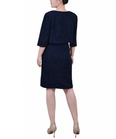 Petite Two Piece Jacket and Dress Set Navy Blazer $15.87 Dresses