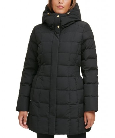 Women's Hooded Down Puffer Coat Black $54.40 Coats